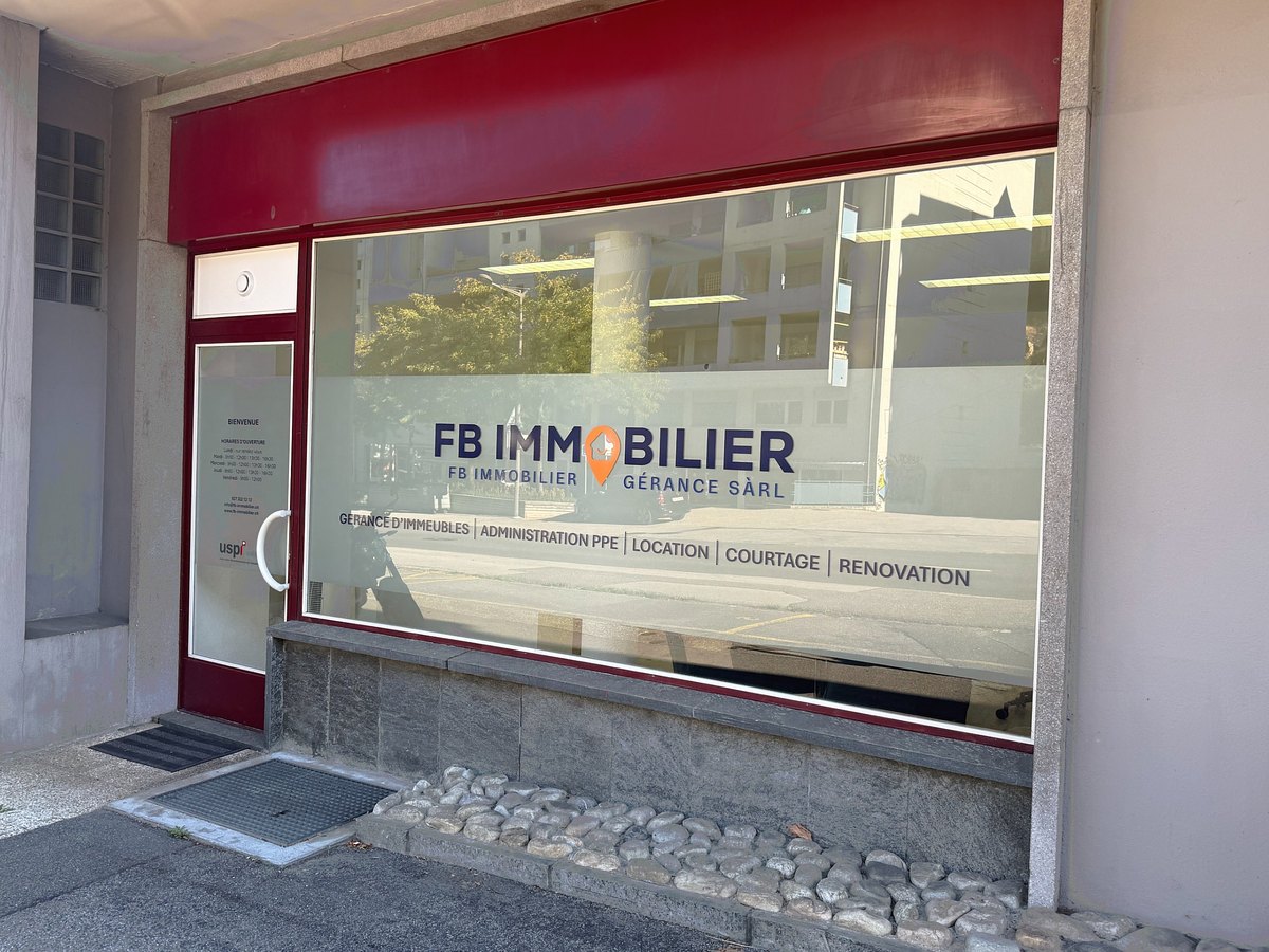 Les bureaux de FB Immobilier, rue du Scex 28 à Sion